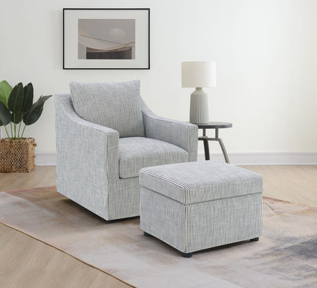 Winter Gray Upholstered Sloped Arm Accent Swivel Chair by Coaster at Eve Furniture