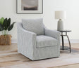 Winter Gray Upholstered Sloped Arm Accent Swivel Chair by Coaster at Eve Furniture
