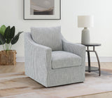 Winter Gray Upholstered Sloped Arm Accent Swivel Chair by Coaster at Eve Furniture