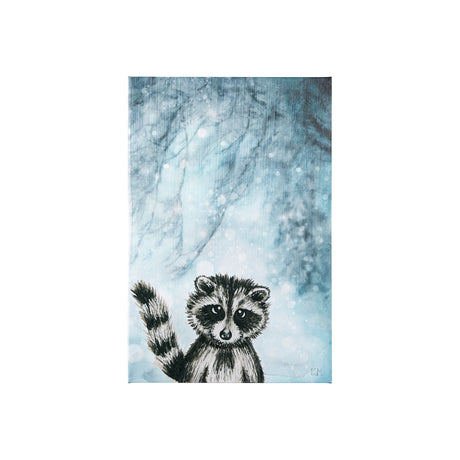 Winter Racoon by Mercana Studio a Hand Embellished Textured Canvas by Mercana at Eve Furniture