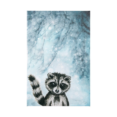 Winter Racoon by Mercana Studio a Hand Embellished Textured Canvas by Mercana at Eve Furniture
