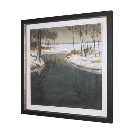 Winter Shadow by Mercana Studio Hand Embelished Framed Artwork Matted under Glass by Mercana at Eve Furniture