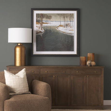 Winter Shadow by Mercana Studio Hand Embelished Framed Artwork Matted under Glass by Mercana at Eve Furniture