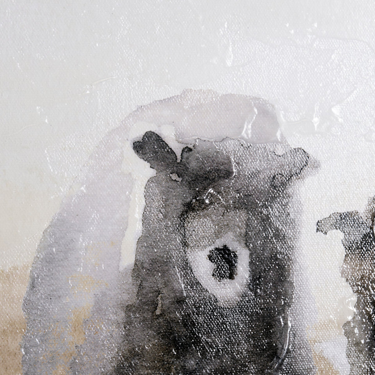 Winter Sheeps I by Stellar Design Studio a Hand Embellished Textured Canvas by Mercana at Eve Furniture