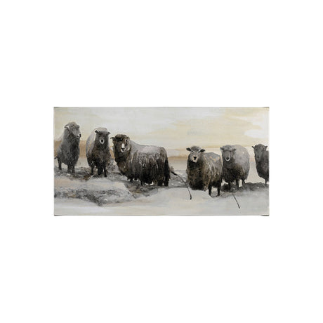 Winter Sheeps I by Stellar Design Studio a Hand Embellished Textured Canvas by Mercana at Eve Furniture