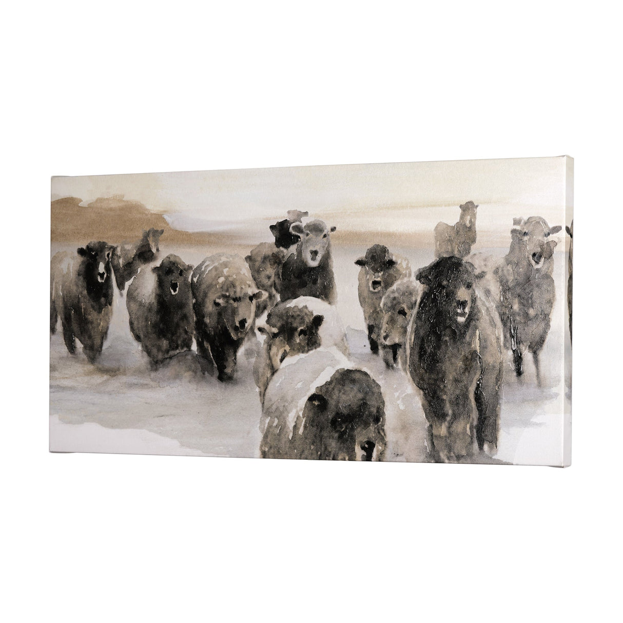 Winter Sheeps II by Stellar Design Studio a Hand Embellished Textured Canvas by Mercana at Eve Furniture