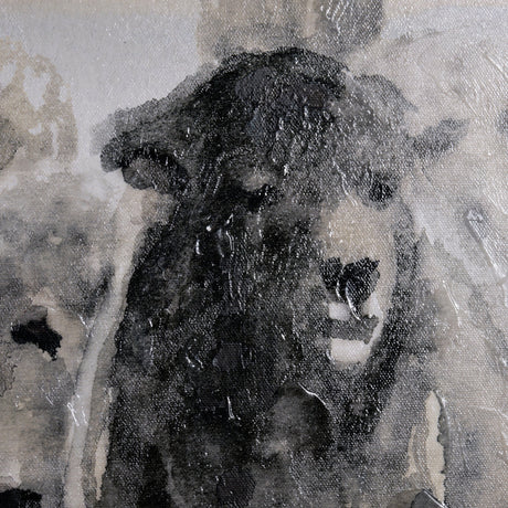 Winter Sheeps II by Stellar Design Studio a Hand Embellished Textured Canvas by Mercana at Eve Furniture