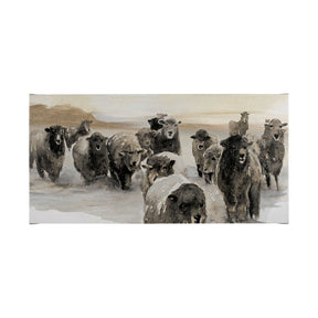 Winter Sheeps II by Stellar Design Studio a Hand Embellished Textured Canvas by Mercana at Eve Furniture