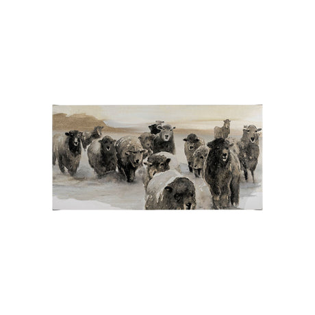 Winter Sheeps II by Stellar Design Studio a Hand Embellished Textured Canvas by Mercana at Eve Furniture