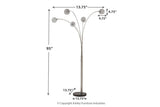 Winter Silver Finish Arc Lamp by Ashley at Eve Furniture