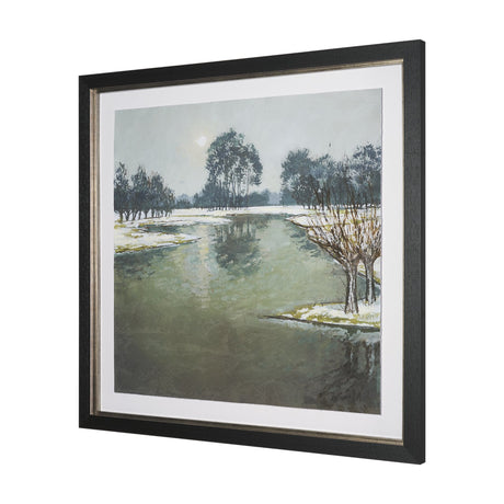 Winter Sky by Mercana Studio Hand Embelished Framed Artwork Matted under Glass by Mercana at Eve Furniture