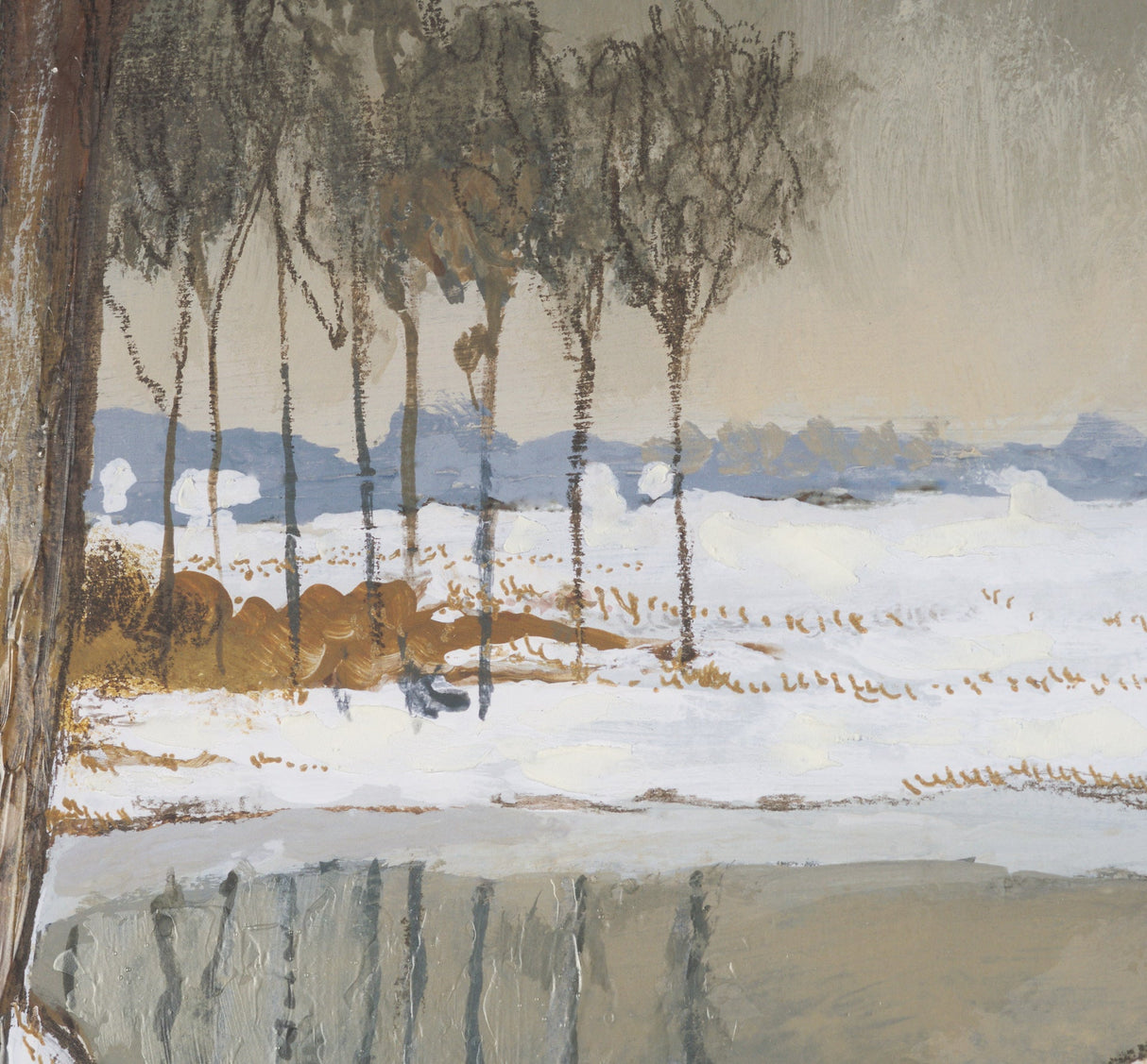 Winter Sky by Mercana Studio Hand Embelished Framed Artwork Matted under Glass by Mercana at Eve Furniture