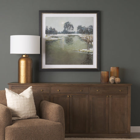 Winter Sky by Mercana Studio Hand Embelished Framed Artwork Matted under Glass by Mercana at Eve Furniture