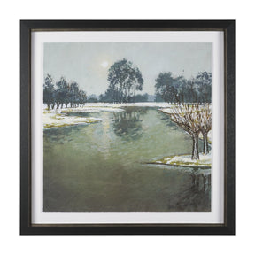 Winter Sky by Mercana Studio Hand Embelished Framed Artwork Matted under Glass by Mercana at Eve Furniture