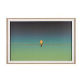 Wired Finch by Nathan Larson a Hand Embellished Framed Photo Art Print Matted under Glass by Mercana at Eve Furniture