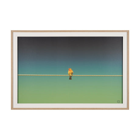 Wired Finch by Nathan Larson a Hand Embellished Framed Photo Art Print Matted under Glass by Mercana at Eve Furniture