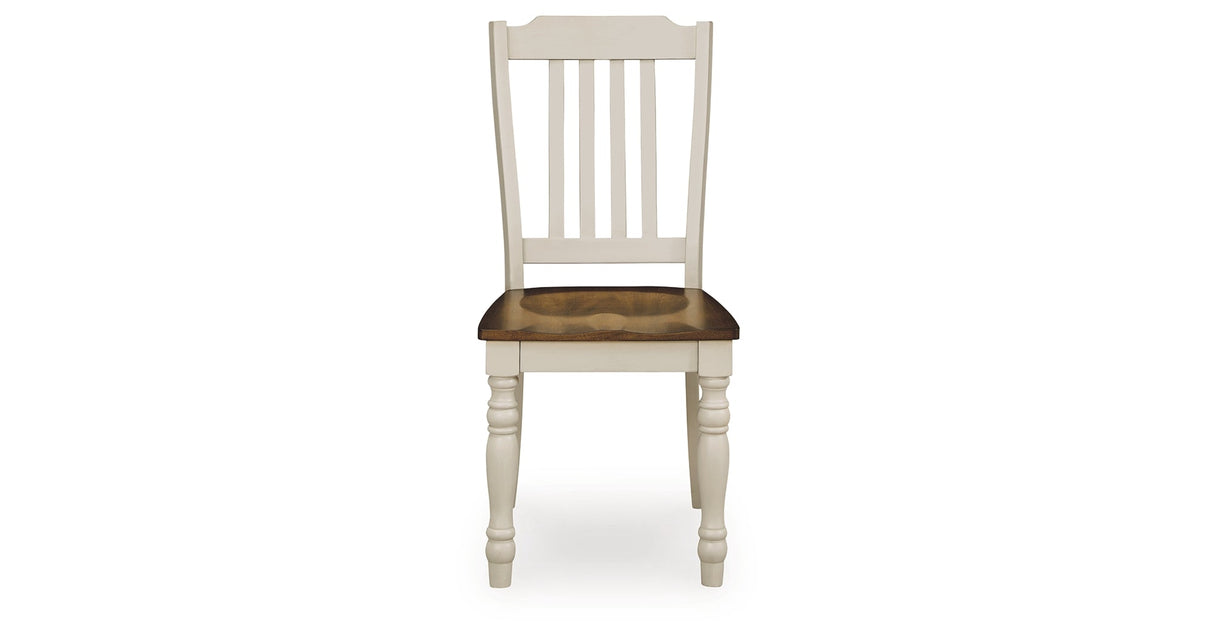 Wirloni Antique White/Brown Dining Chair, Set of 2 by ASHLEY FURNITURE at Eve Furniture