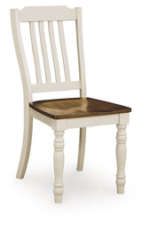 Wirloni Antique White/Brown Dining Chair, Set of 2 by ASHLEY FURNITURE at Eve Furniture