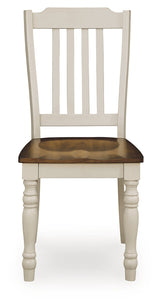 Wirloni Antique White/Brown Dining Chair, Set of 2 by ASHLEY FURNITURE at Eve Furniture
