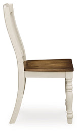 Wirloni Antique White/Brown Dining Chair, Set of 2 by ASHLEY FURNITURE at Eve Furniture