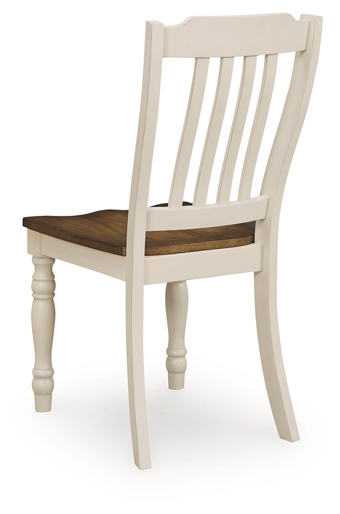 Wirloni Antique White/Brown Dining Chair, Set of 2 by ASHLEY FURNITURE at Eve Furniture