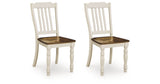 Wirloni Antique White/Brown Dining Chair, Set of 2 by ASHLEY FURNITURE at Eve Furniture