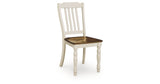 Wirloni Antique White/Brown Dining Chair, Set of 2 by ASHLEY FURNITURE at Eve Furniture