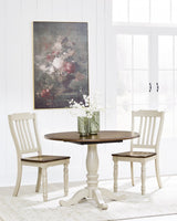 Wirloni Antique White/Brown Dining Chair, Set of 2 by ASHLEY FURNITURE at Eve Furniture