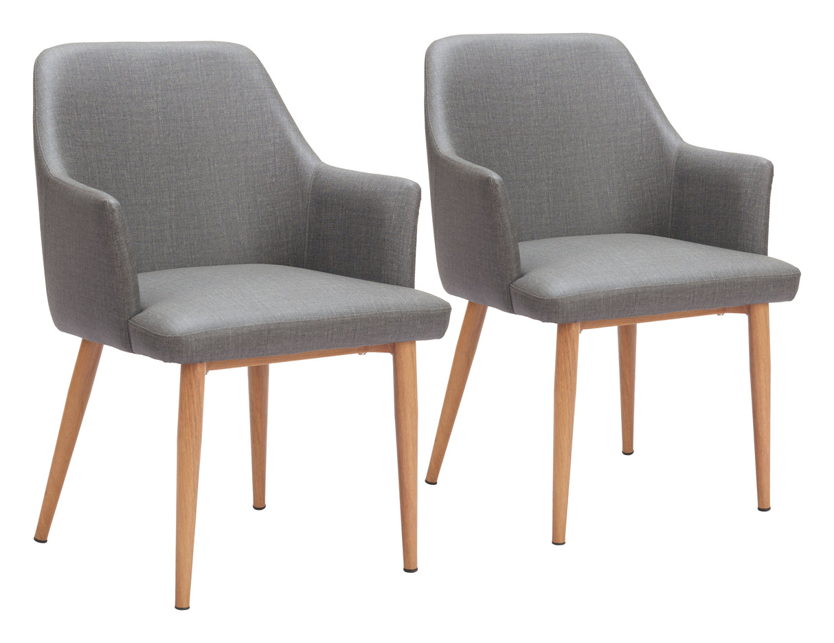Wisom Gray Dining Chair (Set of 2) by Zuomod at Eve Furniture