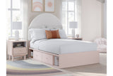 Wistenpine Blush Full Upholstered Storage Platform Bed with 2 Drawers by Ashley at Eve Furniture