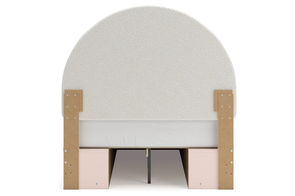 Wistenpine Blush Full Upholstered Storage Platform Bed with 4 Drawers by Ashley at Eve Furniture