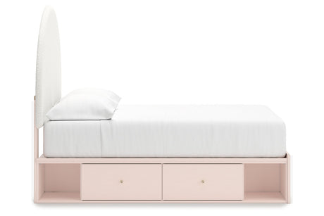 Wistenpine Blush Full Upholstered Storage Platform Bed with 4 Drawers by Ashley at Eve Furniture