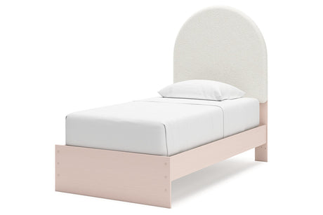 Wistenpine Blush Twin Upholstered Platform Bed by Ashley at Eve Furniture