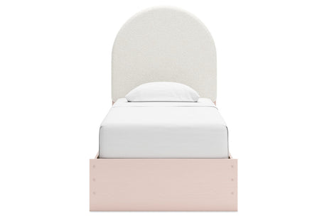 Wistenpine Blush Twin Upholstered Platform Bed by Ashley at Eve Furniture