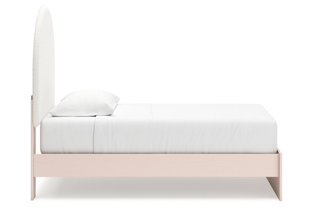 Wistenpine Blush Twin Upholstered Platform Bed by Ashley at Eve Furniture