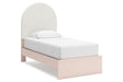 Wistenpine Blush Twin Upholstered Platform Bed by Ashley at Eve Furniture