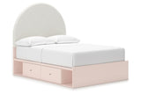 Wistenpine Blush Upholstered Youth Storage Platform Bedroom Set with 2 Drawers by Ashley at Eve Furniture