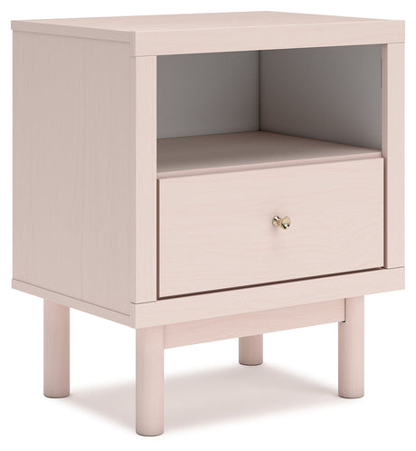 Wistenpine Blush Upholstered Youth Storage Platform Bedroom Set with 2 Drawers by Ashley at Eve Furniture