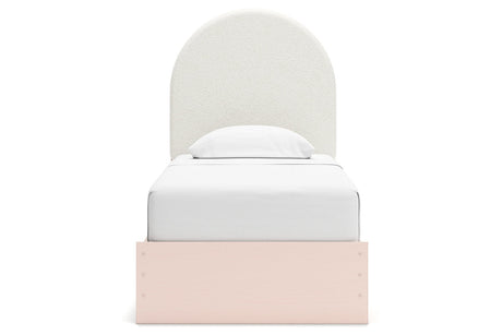 Wistenpine Blush Upholstered Youth Storage Platform Bedroom Set with 2 Drawers by Ashley at Eve Furniture