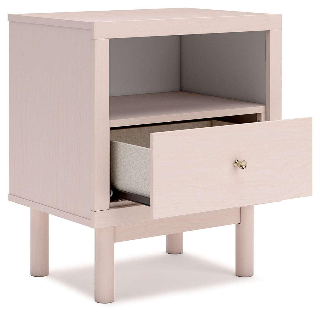 Wistenpine Blush Upholstered Youth Storage Platform Bedroom Set with 2 Drawers by Ashley at Eve Furniture