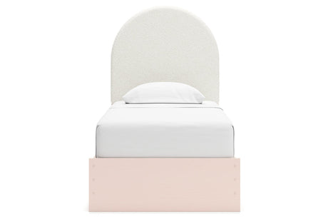 Wistenpine Blush Upholstered Youth Storage Platform Bedroom Set with 4 Drawers by Ashley at Eve Furniture