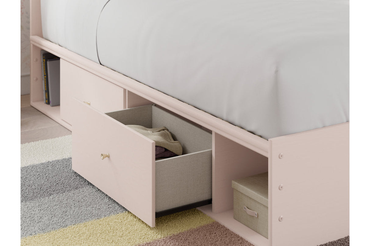 Wistenpine Blush Upholstered Youth Storage Platform Bedroom Set with 4 Drawers by Ashley at Eve Furniture
