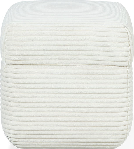 Wisteria Frosty Corduroy Upholstered Storage Ottoman by Modus Furniture at Eve Furniture
