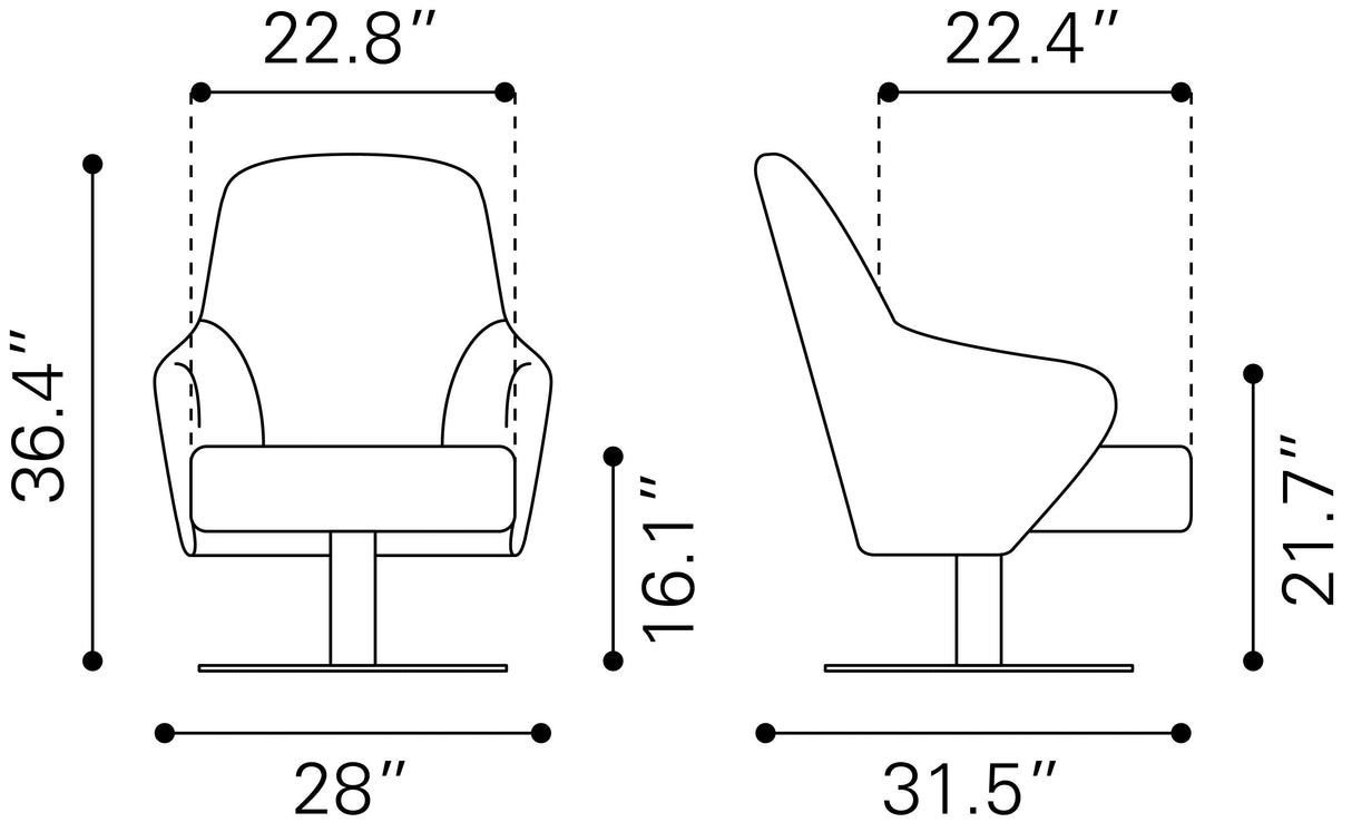 Withby Brown Accent Chair by Zuomod at Eve Furniture