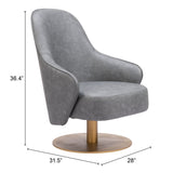 Withby Gray Accent Chair by Zuomod at Eve Furniture
