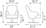 Withby Gray Accent Chair by Zuomod at Eve Furniture