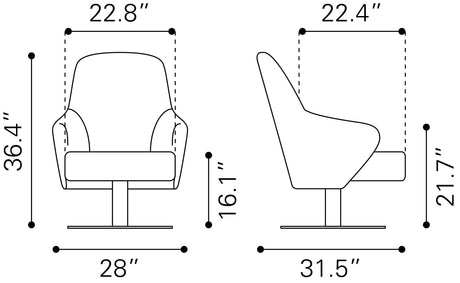 Withby Gray Accent Chair by Zuomod at Eve Furniture