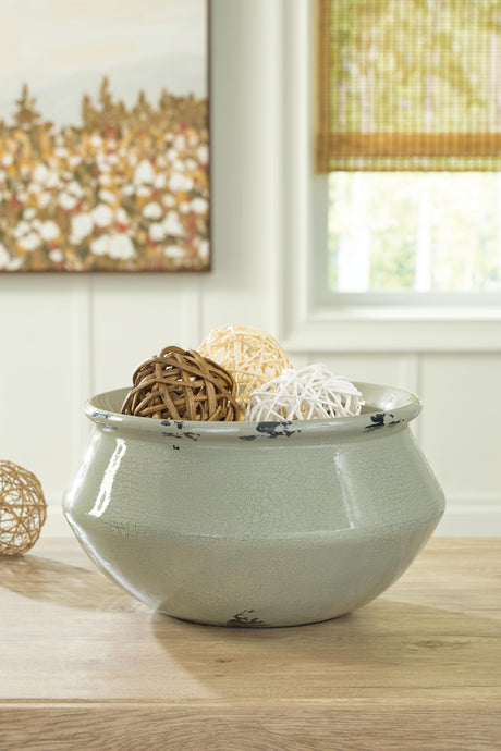 Wittbell Antique Sage Bowl by Ashley at Eve Furniture