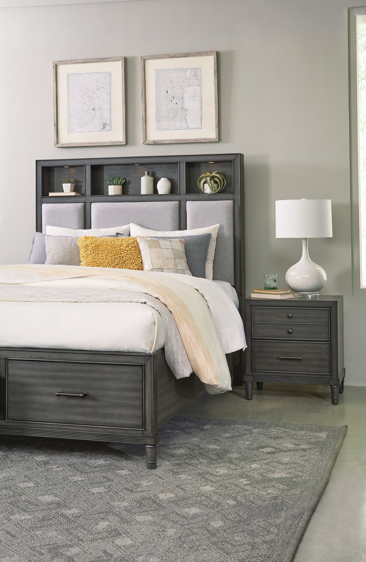 Wittenberry Gray California King Platform Bed by Homelegance at Eve Furniture