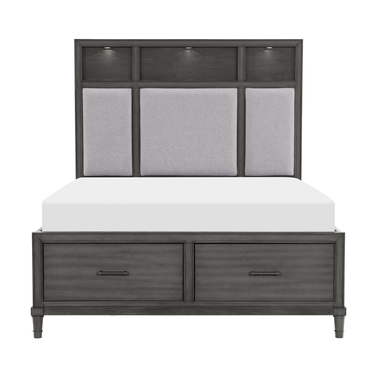 Wittenberry Gray King Storage Platform Bed by Homelegance at Eve Furniture
